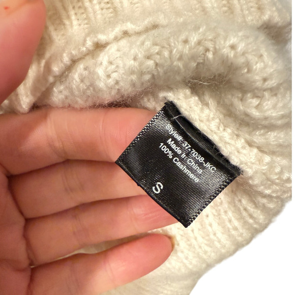 Jenni Kayne S Oversized 100% Cashmere Fisherman $575 Turtleneck Sweater Ivory - Picture 7 of 14